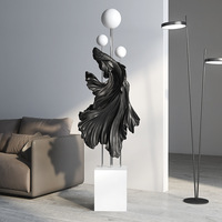 Offre Spéciale : Sculptures Créatives en Fibre de Verre de Luxe Léger, Statues de Poissons pour Décoration de Sol, Ornements pour Bureau et Maison