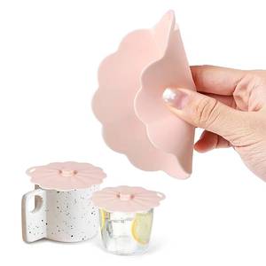 Couvre-gobelets en silicone réutilisables en forme de fleur, personnalisés en usine - Product Image 5