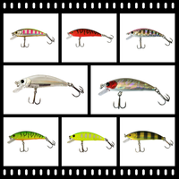 Umpan Pancing Lutac Minnow Sinking Water Hard Lures Mata 3D Kail Treble 9 Warna 5g 50mm Murah