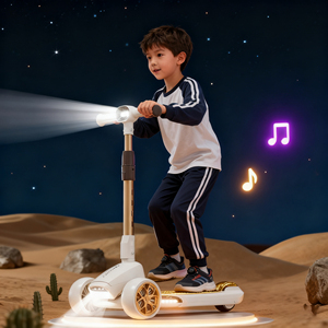 Vente en gros 2025 Trottinette à 3 roues pour enfants avec éclairage LED, cadeau de fête d'Halloween, produit pas cher pour enfants et bébés, trottinettes pour enfants - Product Image 2