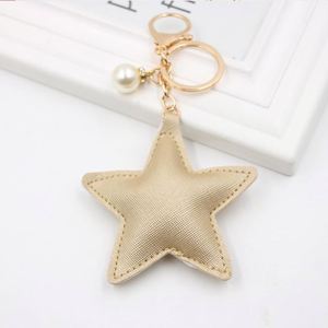 Star Shaped Keychains Christmas Keyring PU Leather Handbag Tote Bag Pendant <b>Car</b> Keychain <b>Ornament</b> - Product Image 2