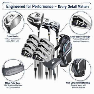 Ensemble complet de clubs de <span class=keywords><strong>golf</strong></span> en alliage d'aluminium OEM avec sac pour hommes, femmes, débutants, entraînement sur le parcours - Product Image 5