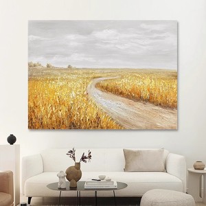 Pintura al Óleo Abstracta, Paisaje de Avenida Dorada, Efecto Visual 3D, Pintado a Mano, Sin Marco, Arte para Pared de Sala de Estar/Sofá - Product Image 2