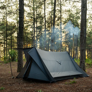 맞춤형 방수 4계절용 핫 텐트 (스토브 잭 포함) 2~4인용 휴대용 겨울 캠핑 텐트 (야외 하이킹, 부시크래프트용) - Product Image 3