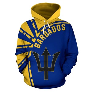 Sudadera con capucha personalizada, jersey con estampado de poliéster, estampado bajo demanda, Sudadera corta con capucha, ropa de mujer, estilo de bandera de Barbados, sudaderas con capucha para niños, sudadera - Product Image 2