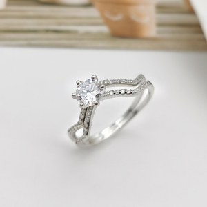 Fashion Promise <strong>Rings</strong> <strong>Set</strong> 925 <strong>Silver</strong> Wedding Engagement Bridal <strong>Set</strong> for Lovers - Product Image 5