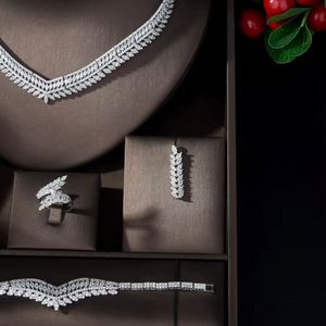 Hibride สร้อยคอหรูหราใหม่ล่าสุด4ชิ้นชุดต่างหูงานแต่งงานชุดไนจีเรียเครื่องประดับชุดเครื่องประดับชุดดูไบสาวๆ N-1103ปาร์ตี้ - Product Image 3