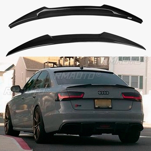 สปอยเลอร์หลังคาร์บอนไฟเบอร์ FRP แบบ M4 สำหรับ AUDI A6 C7 Sedan สีดำเงา ไม่ทำสี  คาร์บอนฟอร์จ  ปี 2012-2016 - Product Image 1