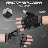 Gants de musculation unisexes personnalisés avec logo, antichoc, pour la musculation, le fitness et l'entraînement de force