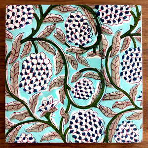Beautiful Floral Sea Green Cotton <b>Fabric</b> Hand Block <b>Indian</b> <b>Fabric</b> Women Kids Craft <b>Fabric</b> for Mask Bags Curtain Cushion Covers - Product Image 1