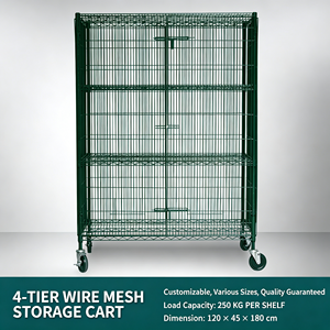 Steel Wire Locking Wheel Casters 6 Tier Open Design Stockroom Mobile Wire Shelving Unit With Casters Heavy Duty Mobile <b>Cart</b> - Product Image 4