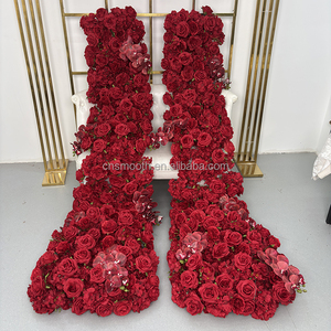 Liscio di alta qualità artificiale rosa rossa fiore Runner matrimonio rosso composizione floreale rosso Set di fiori - Product Image 6