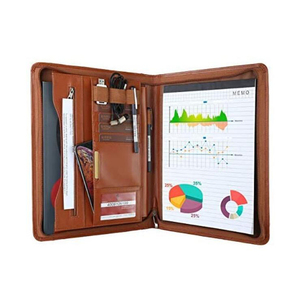 Personnaliser PU Dossier Différentes Conceptions Padfolio A4 En Cuir Zippée Portefeuille Dossier Porte-Documents Portefeuille - Product Image 1