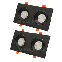 Spot Led rectangulaire, 15w x 2, Double tête, Spot de plafond, Cob vers le bas, lumière de Grille, carré réglable, Spot encastré