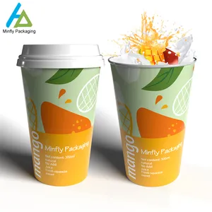 Disposable Custom Printed Plastic Cup PET PP 12oz 16oz Plastic Juice Cup