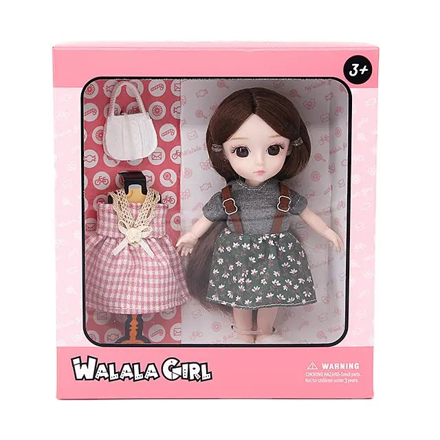 Boneca articulada bonita para menina, brinquedos de jogo, boneca articulada móvel da moda, com roupa e bolsa de mão