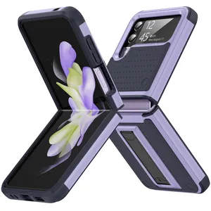 Coque de téléphone PC antichoc de luxe personnalisable conçue pour Samsung Galaxy Z Flip 4 avec écran pliant