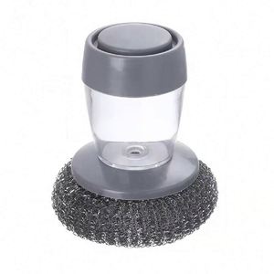 Brosse de nettoyage de cuisine à pression avec ajout automatique de liquide, détergent lavable, caractéristiques créatives d'élimination des taches, en nylon - Product Image 1