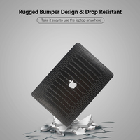 Étui rigide personnalisé en similicuir vert effet crocodile pour MacBook Air 13 pouces, compatible avec les modèles Air M4 14 16 2021, A1502, A1466, Neo 15'