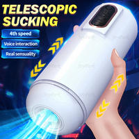 Leistungsstarker Teleskop-Vibrationsmasturbator für Männer Automatische Kolbensimulation USB-Aufladbar IPX7 Wasserdicht-Umweltfreundlich