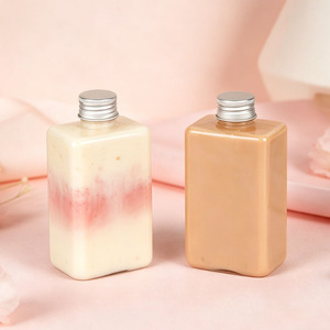 Bouteilles carrées en PET transparentes et portables pour <span class=keywords><strong>jus</strong></span>, lait, thé, bouteilles <span class=keywords><strong>de</strong></span> boissons en plastique personnalisées - Product Image 3