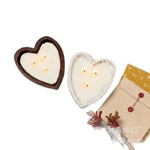 Bol à bougie en bois en forme de cœur, bois massif, décoration d'intérieur, cadeau pour la Saint-Valentin, porte-lampe à huile essentielle - Product Image 5