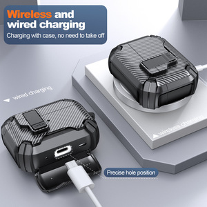 Estuche <span class=keywords><strong>de</strong></span> Fibra <span class=keywords><strong>de</strong></span> Carbono con Soporte para Auriculares <span class=keywords><strong>AirPods</strong></span> <span class=keywords><strong>Pro</strong></span> 2 <span class=keywords><strong>Pro</strong></span> 3, <span class=keywords><strong>Caja</strong></span> <span class=keywords><strong>de</strong></span> <span class=keywords><strong>Carga</strong></span> Inalámbrica, Protector <span class=keywords><strong>de</strong></span> Auriculares <span class=keywords><strong>de</strong></span> Moda para <span class=keywords><strong>Airpods</strong></span> 4 - Product Image 2