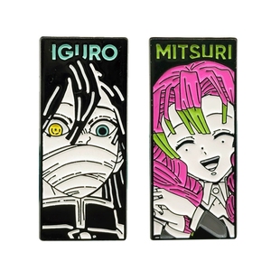 New Design High Quality Anime Love Serpent Hashira <strong>Obanai</strong> <strong>Mitsuri</strong> Metal Cloisonne Badge Pins Metal Craft for Backpack Decoration - Product Image 1