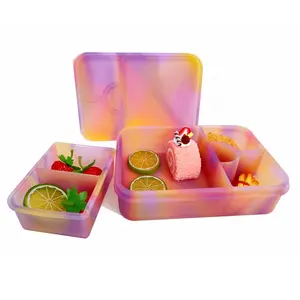 SSPH nuovo stile per uso alimentare in Silicone per bambini a prova di perdite Lunch Box set ragazza Bento silicone scatola per il pranzo per bambini adulti