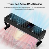 Thermalright TR MC-3 Digital Black RAM Cooler Triple 40mm PWM 4500RPM Three Fans Digital Display Memory Cooler
