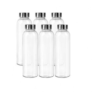 Wholesale 500Ml Borosilicate Glass Water Bottle Portable Travel Mug With <b>Metal</b> Lid and Strap Direct Drinking for Camping - Product Image 4