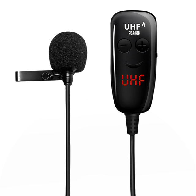 UHF Portable Wireless Microphone System 50M Lapel Live Streaming Microphone Transmitter & Receiver with XLR Connector