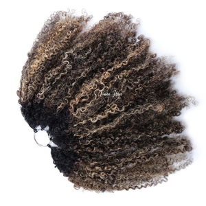 Estensioni di <span class=keywords><strong>Capelli</strong></span> Umani Vmae Raw Virgin Balayage Biondo Cenere con Riflessi <span class=keywords><strong>Ricci</strong></span> <span class=keywords><strong>Afro</strong></span> Kinky per Trecce all'Uncinetto - Product Image 1