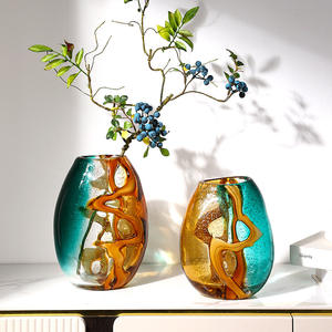 Di alta qualità verde arancione motivo acqua luce di lusso ispessito arrangiatore di fiori decorazione morbida <span class=keywords><strong>vaso</strong></span> di cristallo decorazione - Product Image 2
