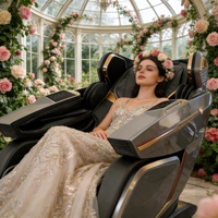 Fauteuil de massage 8D Zéro Gravité 4D SL en cuir PU pour tout le corps, nouveau design 2026, chauffage, airbag, commande vocale IA, Bluetooth