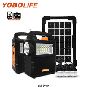 Nieuwe Release Yobolife Indoor Solar Light Kit 16wh Lifepo4 Solar Home Generator Draagbare Solar Dc Systeem Met Bluetooth Mp3 Radio