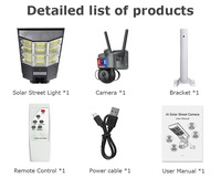 Kamera Solar 6MP dengan Lampu Jalan Tenaga Surya 4G SIM Outdoor 360 °   Kamera Keamanan Tenaga Surya WIFI Monitor PIR CCTV Penglihatan Malam
