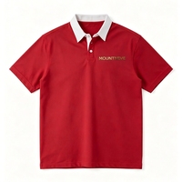 Polo de Manga Corta para Hombre con Cuello en Contraste, Tela Piqué, Transpirable, Absorbe la Humedad, Secado Rápido, para Golf, Negocios, Casual, Uso Diario