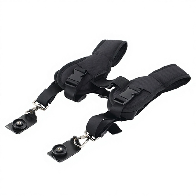 Sell Double Camera Shoulder Strap Belt for 2 Cameras Accessories Nylon Black Sling Belt Strap Woven Straps for Dslr Camera