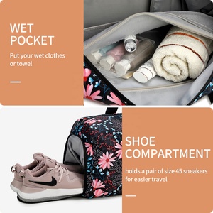Hochwertige wasserdichte Weekender-Tasche Reisetasche Sporttasche mit Schuh taschen für Reises port Gym Reise für Frauen - Product Image 5