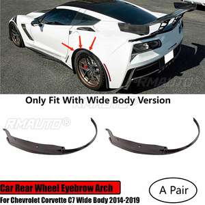 Garniture de roue arrière pour Chevrolet Corvette C7 Wide Body 2014-2019, moulures d'ailes, extensions de garde-boue, 2 pièces, style fibre de carbone - Product Image 1