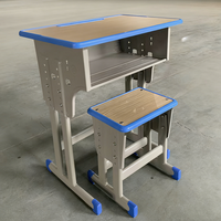 Bureau et chaise d'étudiant individuels en gros, tables et chaises de classe, ensemble de bureaux pour l'école primaire, mobilier scolaire