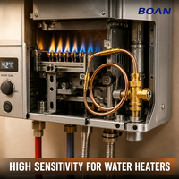 Sensor Termokopel Boan BA-TCS012 untuk Pengontrol Keamanan Pemanas Air Gas Rumah Tangga RV, Desain Lurus dengan Selubung Tembaga 350mm 1