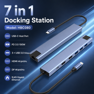 Hub <span class=keywords><strong>USB</strong></span>-C 7 en 1 double <span class=keywords><strong>HDMI</strong></span> 4K 60Hz, Ethernet Gigabit RJ45, 100W PD, station d'accueil multiport Type C pour MacBook et ordinateur portable - Product Image 3