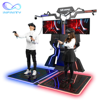 Vr Battle Juego de disparos multijugador Dos jugadores Simulador virtual Espacio 9D VR Máquina Pie Juego de andador libre Diversión interior
