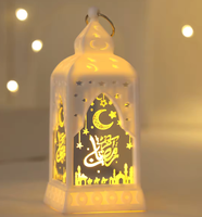 Muslimische Laternen-Dekoration Eid Mubarak Ramadan 3D LED Mond-Stern-Nachtlicht Runde Plastiklampe Schlafzimmerdekoration Geschenk