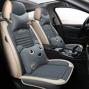 Housse de siège de voiture universelle en coton de luxe, ensemble complet, coussin, toutes saisons, garantie 1 an, accessoires de voiture - Product Image 2