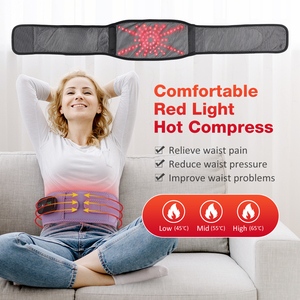 Ceinture de massage dorsale chauffante infrarouge vibrante en néoprène personnalisée et rechargeable avec batterie 5000 mAh noire pour soulager la douleur - Product Image 3