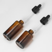 Flacon compte-gouttes en verre ambré avec protection UV et logo personnalisé, couvercle compte-gouttes noir pour huile d'aromathérapie, sérum, échantillon cosmétique, conteneur de distribution