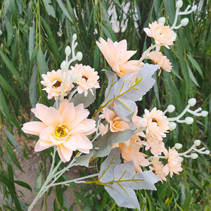 Flores Artificiales de Dalia, Flores de Seda de 30cm-100cm, Decoraciones de Pared para Bodas, Estilo Nórdico, Color Rosa, Blanco y Champán - Product Image 2